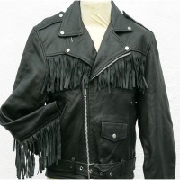 Leren jacket met franjes