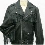 Fringed leather jacket