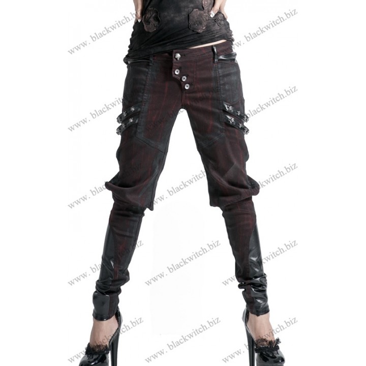 Trousers gothic black and red