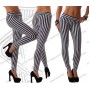 Gestreepte Leggings zwart-wit