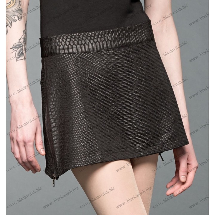 Miniskirt in snakeskin-look