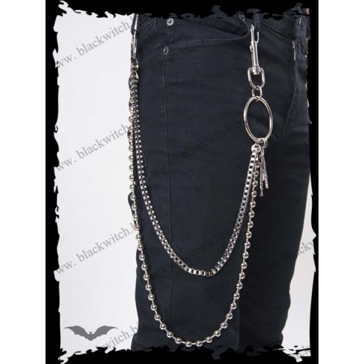 Chrome double-chain with pendants