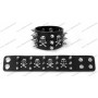 Lederen armband met schedels en spikes