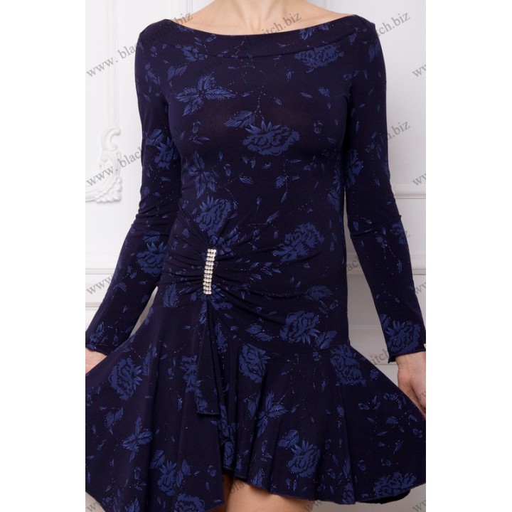 Dress Quadrille boat dark blue shine flowers