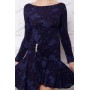 Dress Quadrille boat dark blue shine flowers