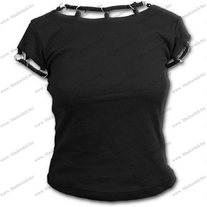 GOTHIC ROCK - Ring Sleeve Top Black
