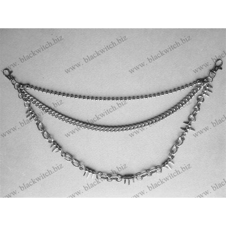 Three row silver chain