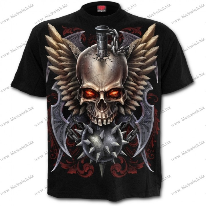 T-­Shirt Black Maced Skull ­