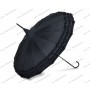 Frilly black umbrella