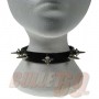 1 Row Mine Spike Leather Neckband / Leather Chocker - Black (26)