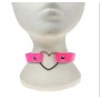 1 Row Heart Fitting Leather Neckband pink