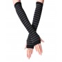 Striped Elbow Gloves dark gray stripe